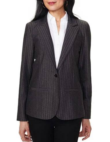 NYDJ  Dark Grey Sonoma Stripe Single Button Blazer Size L NWT 40-5