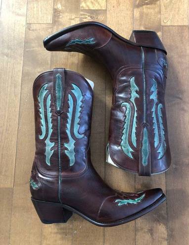 Charlie 1 Horse NWT  By Lucchese Walnut & turquoise boots in original box size 11