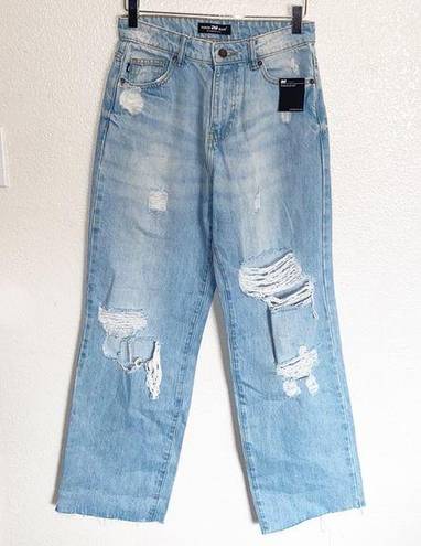 Parker  Jeans Light Wash Distressed 100% Algodon High Rise Wide Leg Jeans