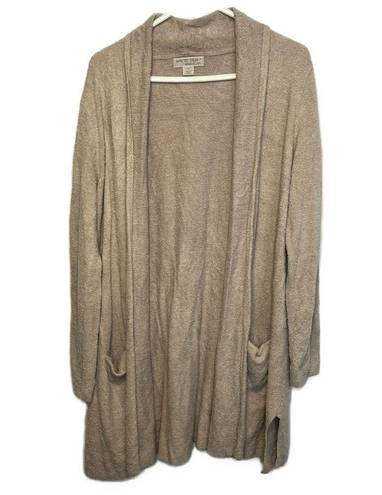 Barefoot Dreams  Bamboo Chic Lite Tan Open Front Long Line Cardigan Sweater