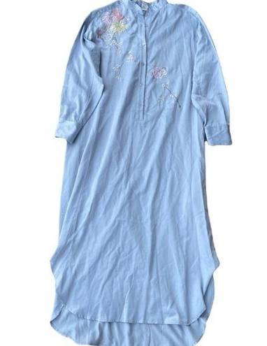 Natori  Satin Floral Embroidered Sleep Shirt