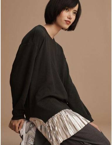 Pilcro  • Metallic Twofer Tunic Blouse Black Silver