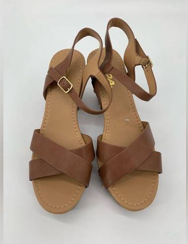 Soda  Brown Heeled Sandals Size 10