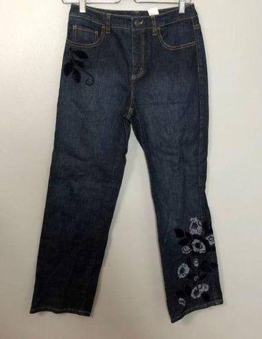 Talbots  Straight Leg Embroidred Jeans‎ Sz 4P