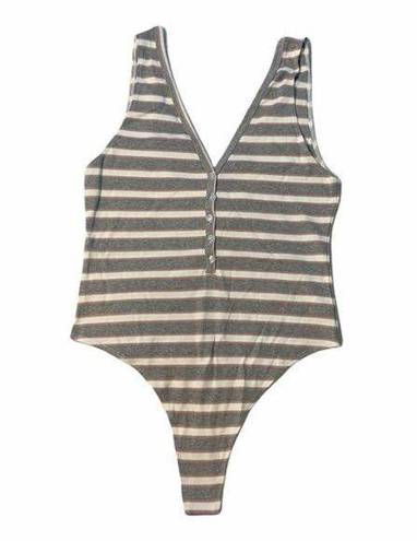 American Apparel NEW  Striped Thong Bodysuit