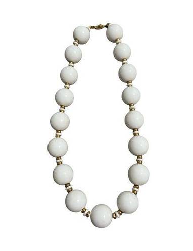 Monet Vintage  Lucite White Bead Necklace