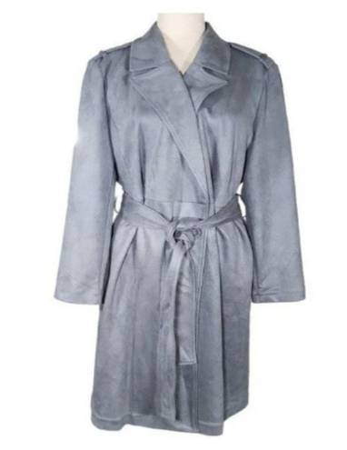 LC Lauren Conrad Lauren Conrad Blue Gray Lightweigt Trench Coat Size L