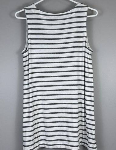 J.Jill  Wearever Layering Tank Top Size Small Shirt Black White Stripes Flowy