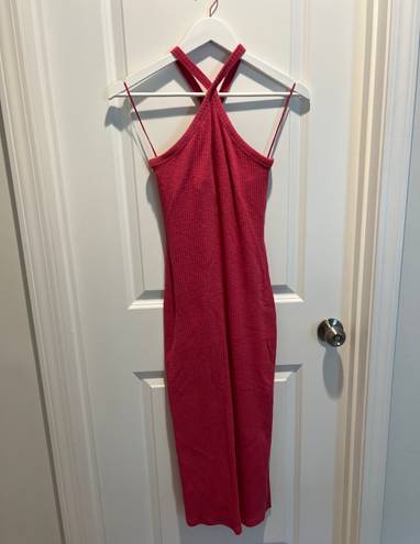 Old Navy Pink Ribbed Halter Dress