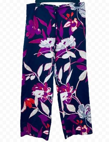 Natori Floral Pajama Pants Size S Black Floral Super Soft