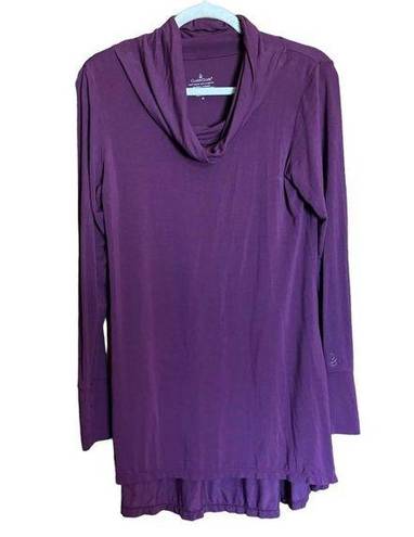 Cuddl Duds Cuddl Dudds Top Womens Medium Purple Sottwear Stretch Tunic Cowl Neck Blouse