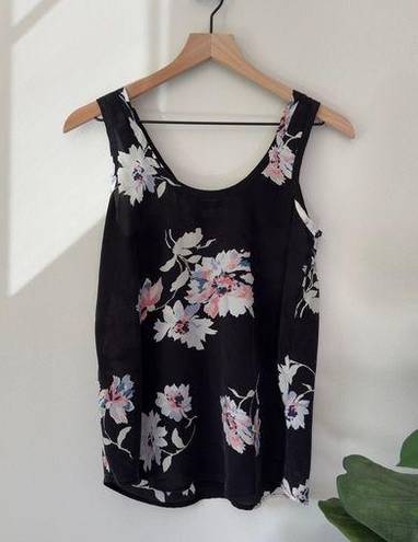 Joie  100% Silk Tank Top Floral Sleeveless Sheer Lightweight Summer Spring