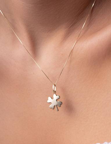 Tehrani Jewelry 14k solid gold pendant clover leaf | perfect gift | Los Angeles | Sweet Alhambra necklace | Lucky necklace | Lucky Charm | Clover necklace |