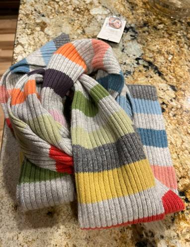 Etcetera Mindy Scarf Angora Lambswool Nylon Viscose Cashmere Cozy Striped New