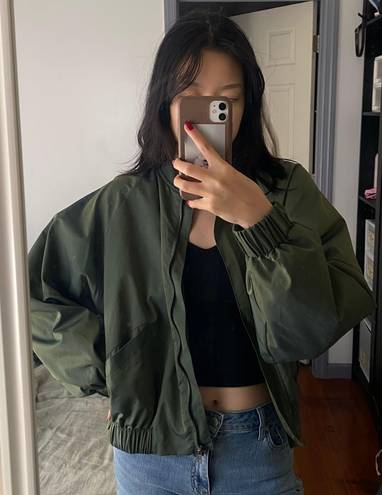 Princess Polly Green Bomber Jacket