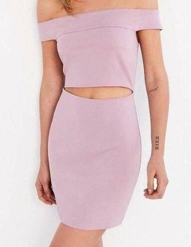 Silence + Noise Purple  Cut Out Off The Shoulder Dress