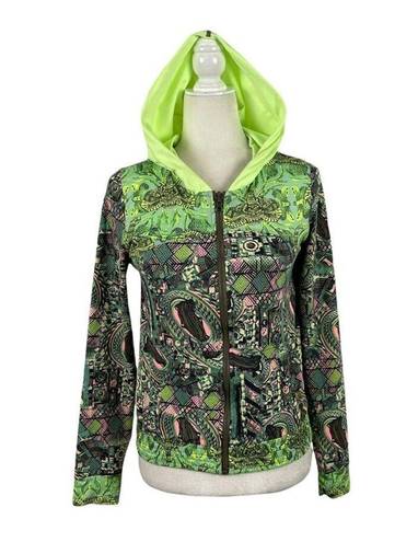 Maaji  Coastal Hills Yoga Athletic Green Zip Up Hoodie Lightweight Jacket Small