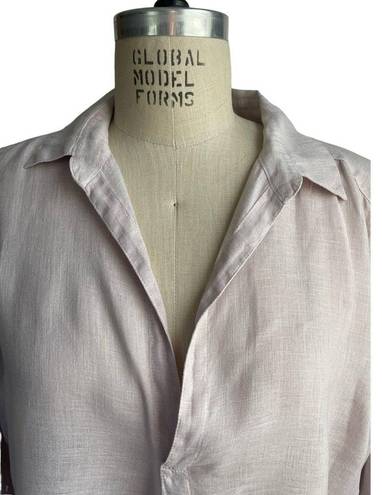 CP Shades  Teton Oversized Linen Long Sleeve Tunic Top in Lilac Size Small