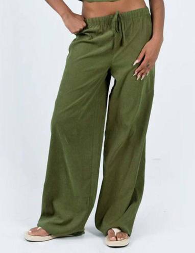 Princess Polly Paigey Green Drawstring Relaxed Fit Wide Leg Pants 2