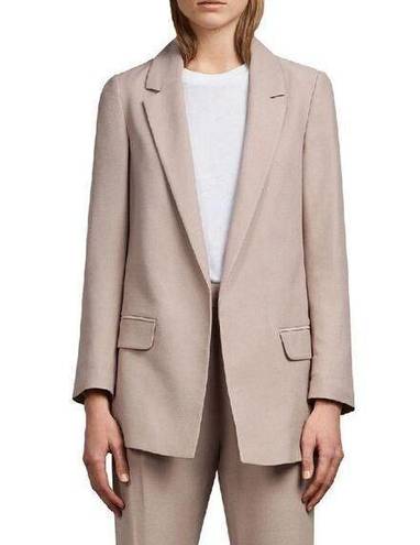 ALLSAINTS  Aleida Notch Lapel Open Front Long Sleeve Blazer Jacket Rose Pink 8