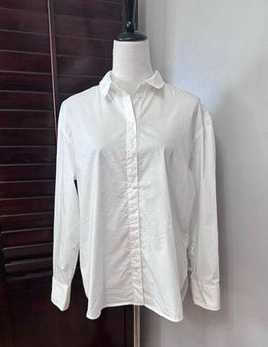 Treasure & Bond  Blouse Women's S White Solid Long Sleeve Collar Buttons New