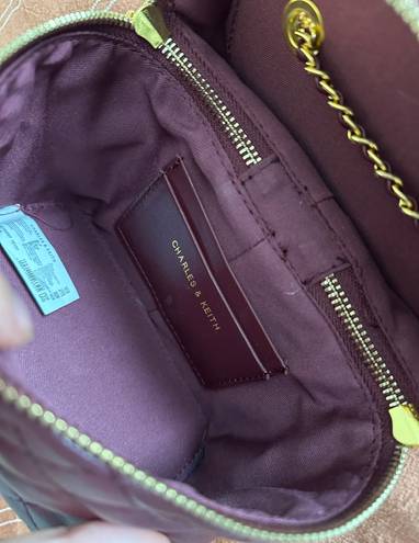 Charles and Keith  burgundy purse 