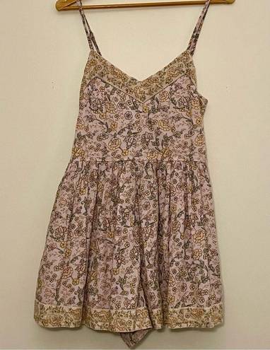 American Eagle Women’s  Light Purple & Yellow Romper w Adjustable Straps Size M