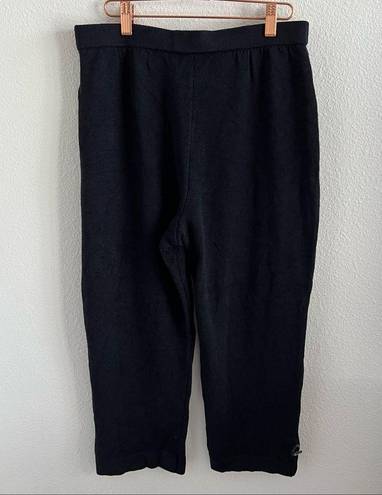 St. John  Collection Navy Blue Wide Leg Crop Santana Knit Pants 8