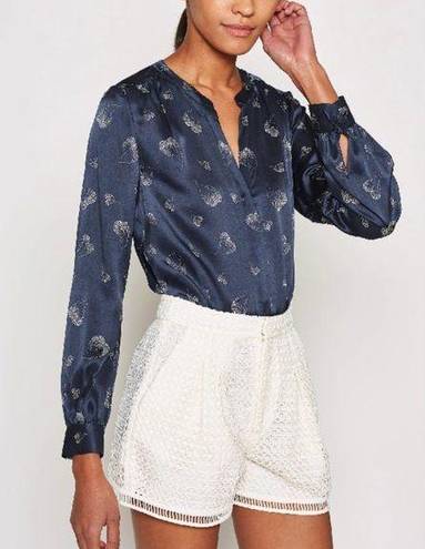 Joie  Mintee Heart Print Silk Blouse