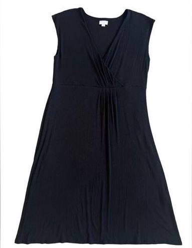 J.Jill Christian Siriano For  Black Ribbed Cap Sleeve Dress Size Large