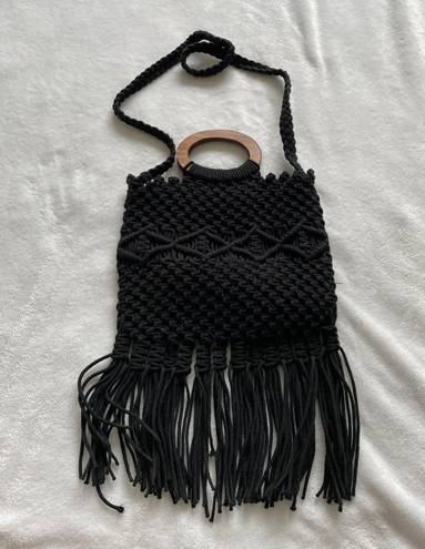 Danielle Nicole Black Crochet Bag