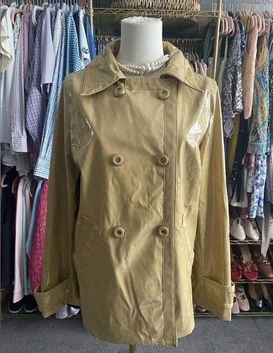 New York & Co. PVC Double Breasted Raincoat. Size Small Preloved New Cond…