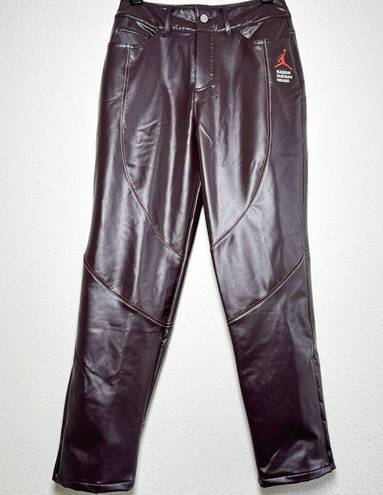 Jordan  X Maison Chateau Rouge NEW $100 Womens Crop Faux Leather Pants Size 4