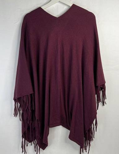 Chico's  One Size Lace Up Fringed Poncho In Monrovia Western Tasseled  Pullover