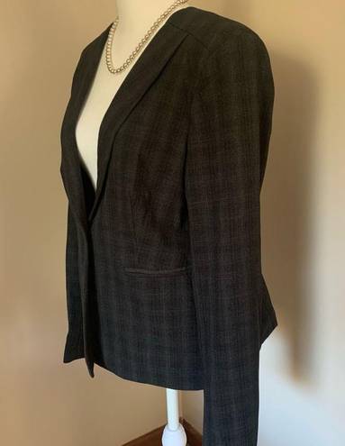 Laundry by Shelli Segal  Dark Gray Plaid Blazer Size 12