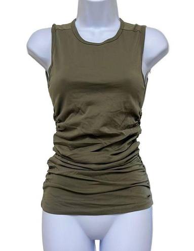 n:philanthropy n philanthropy Womens XS Buenos Tank Top Olive Green Ruched Side Long Length NWT