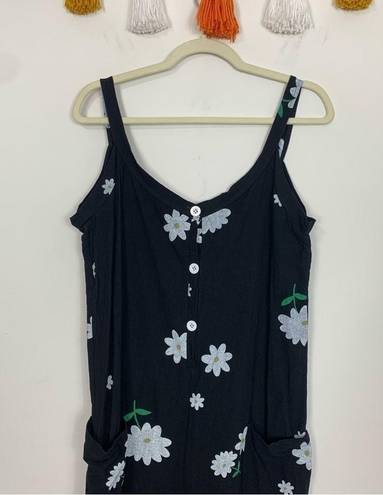 Daisy Handmade Painted  Floral Print Jumpsuit Size Medium