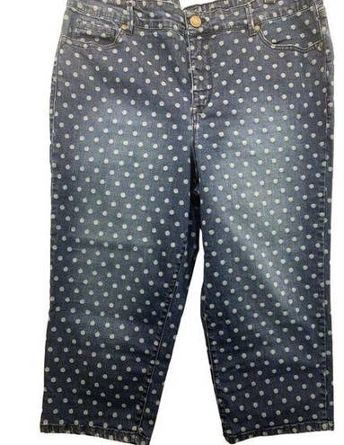 Gloria Vanderbilt  Womens Cropped Jeans Petite Sz 14P Polka Dot Jordyn Slimming