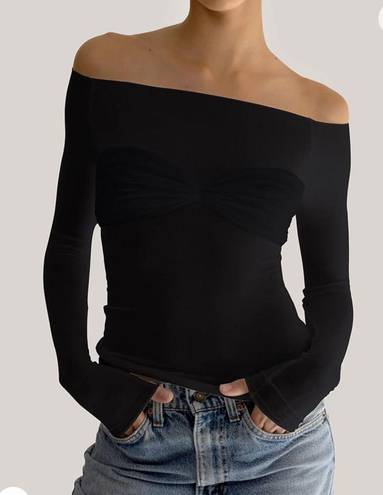 Twisted Black  Mesh Rouched Top