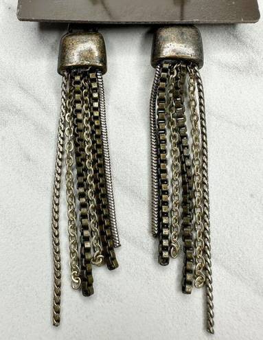 Chico's  Sum Dangle Silver and Gold Tone Earrings Pierced Pair