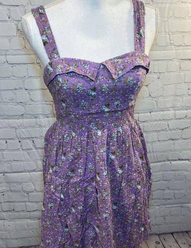 City Triangles Sundress Purple Floral Retro