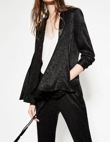 The Kooples  BLACK JACQUARD LONG SLEEVE OPEN CARDI TOP