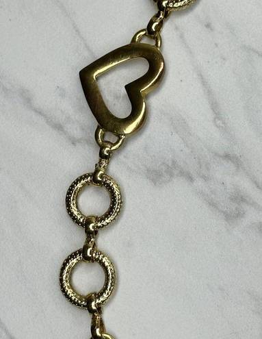 Vintage Heart Toggle Gold Tone Metal Chain Link Belt OS One Size