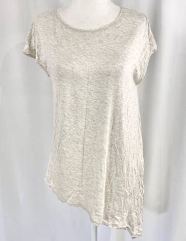 Max Studio New  Knotted Hem Cap Sleeve Tee Knit Jersey Heather Pebble