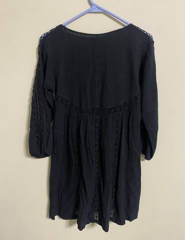 American Eagle  Black Babydoll Crochet Dress Liked Size XXS