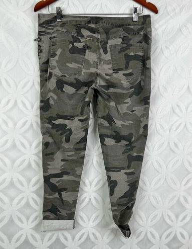 Umgee  Camo Army Green Moto Skinny Zipper Ankle Jeans Size M