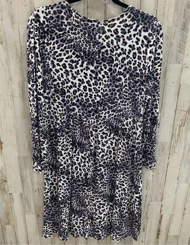 Lounge Soma Intimates Purple Leopard Print Faux Wrap Sleep Dress  Nightgown