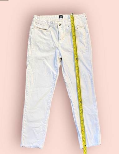 Gap  Women Jeans White 28 Cropped Straight Leg Summer Denim Pants Mid Rise Light