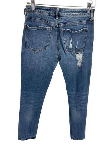 Gilded Intent  Womens High Rise Skinny Jeans Distressed Stretch Blue Size 27x30