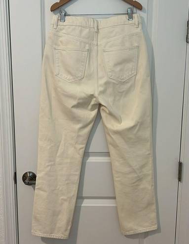 Ba&sh  Amber High Waisted High Rise Straight Leg Jeans Off White Cream Size 8